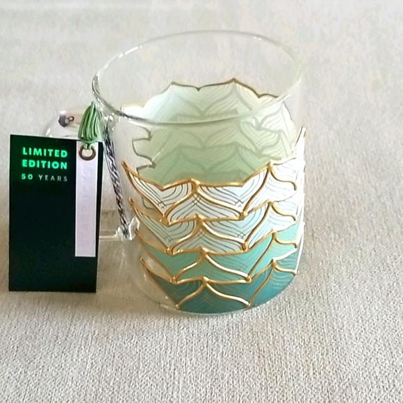 Starbuck 50th Anniversary Mermaid Clear Mug - Picture 1 of 4